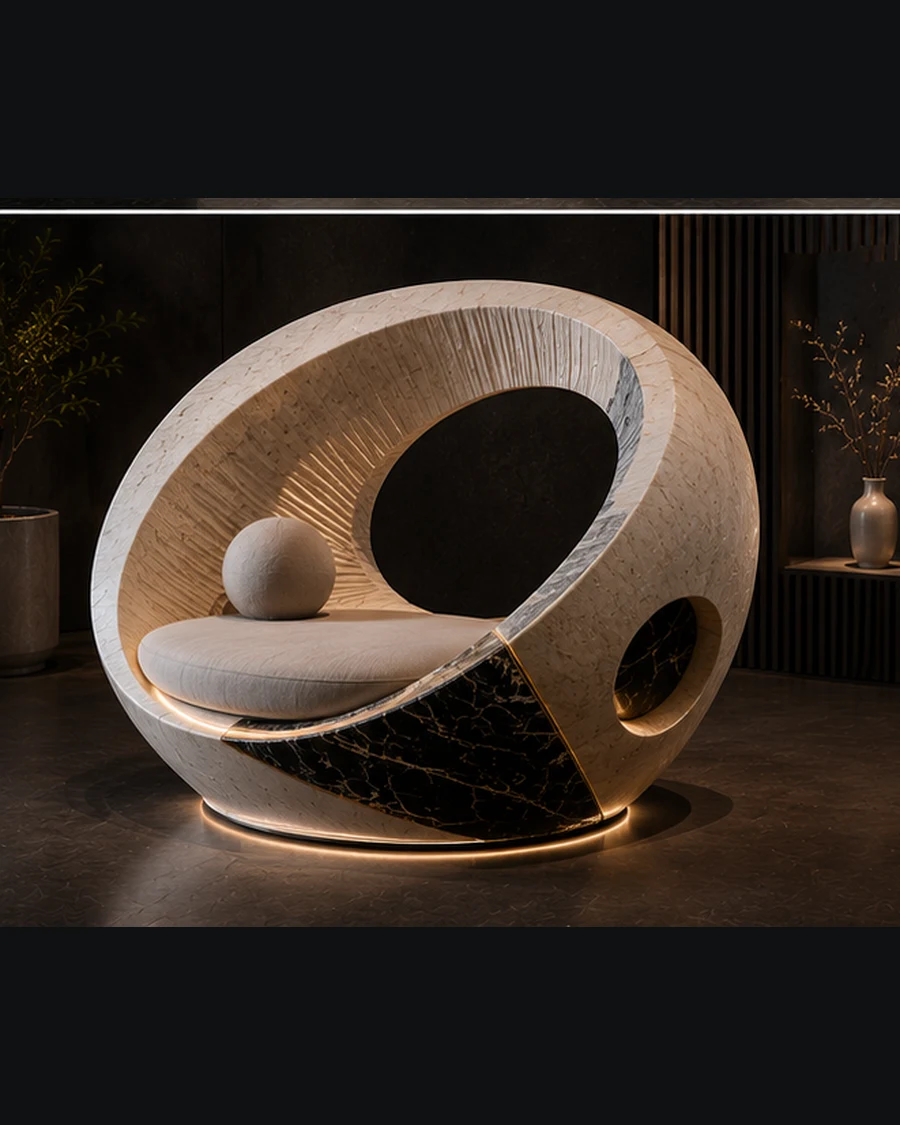 Aalinga — Beige Limestone & Black-Gold Marble