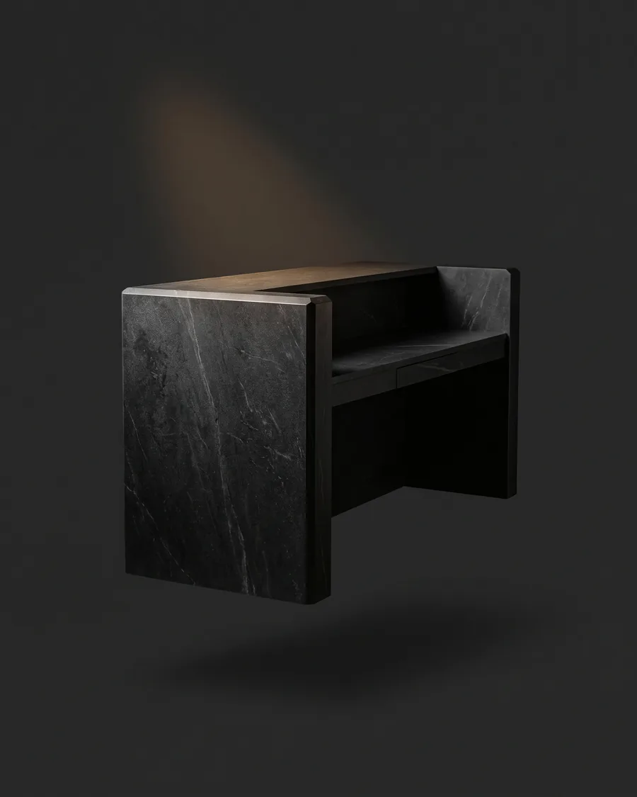 Svagata in Bhainslana Black Granite — seen from another angle