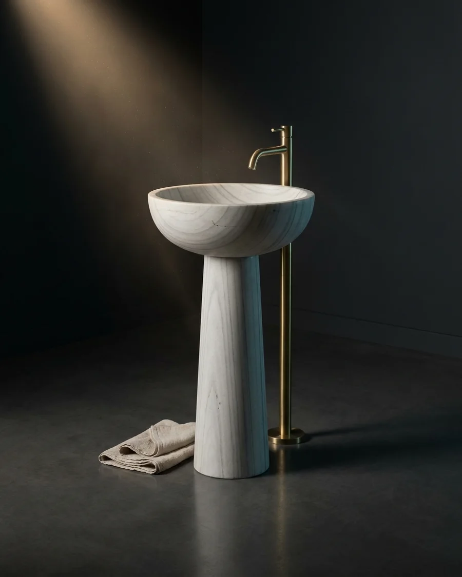 Meru — Pearl White Quartzite · 90 cm