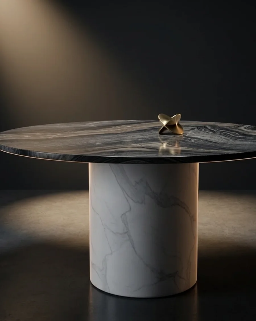 Nisha — Dark stone on white