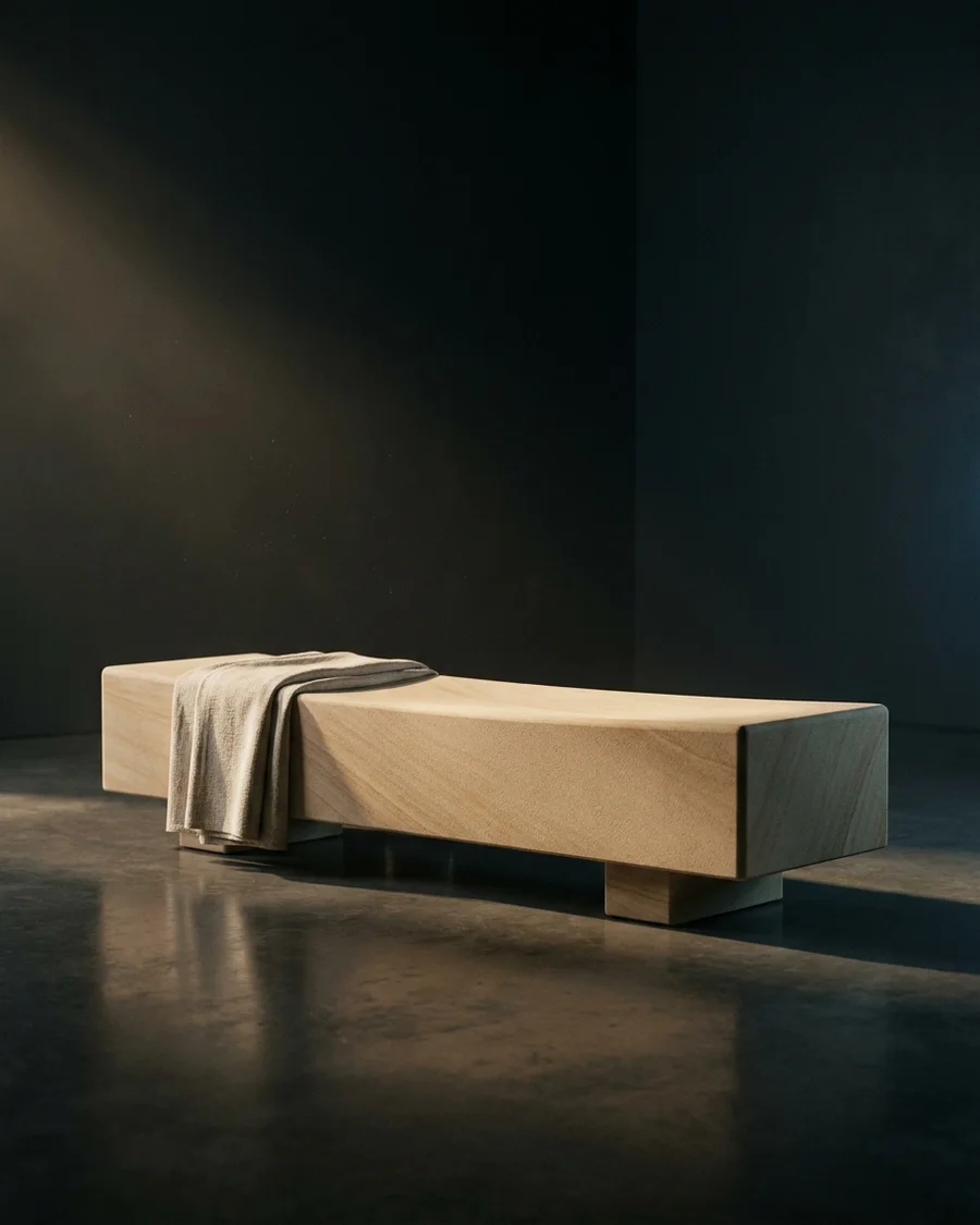 Aasan — Dholpur Sandstone · bench, 180 cm