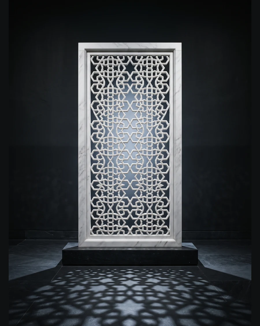 Shatkona — Makrana White Marble