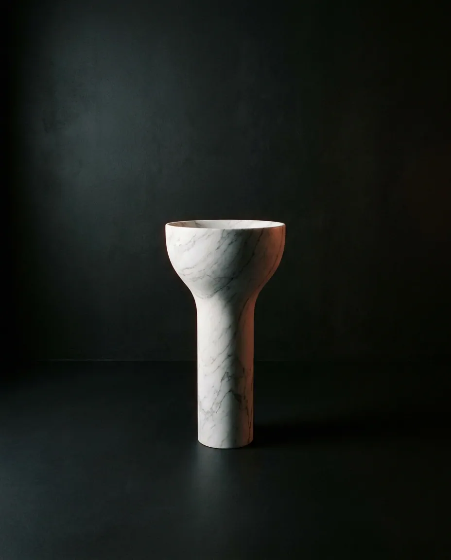 Stambh — Indian Statuario Marble · monolith, 90 cm